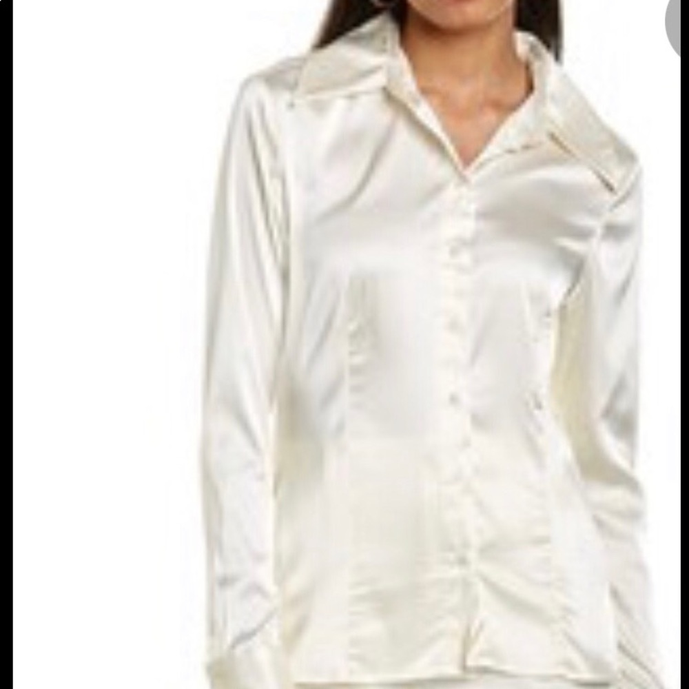 Danielle Bernstein Traditional Button Down Stretch Charmeuse -Size 2